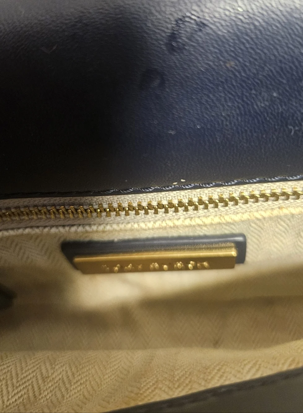 Tory Burch Britten Blue Denim Crossbody & Clutch Bag with Gold Hardware Elegant